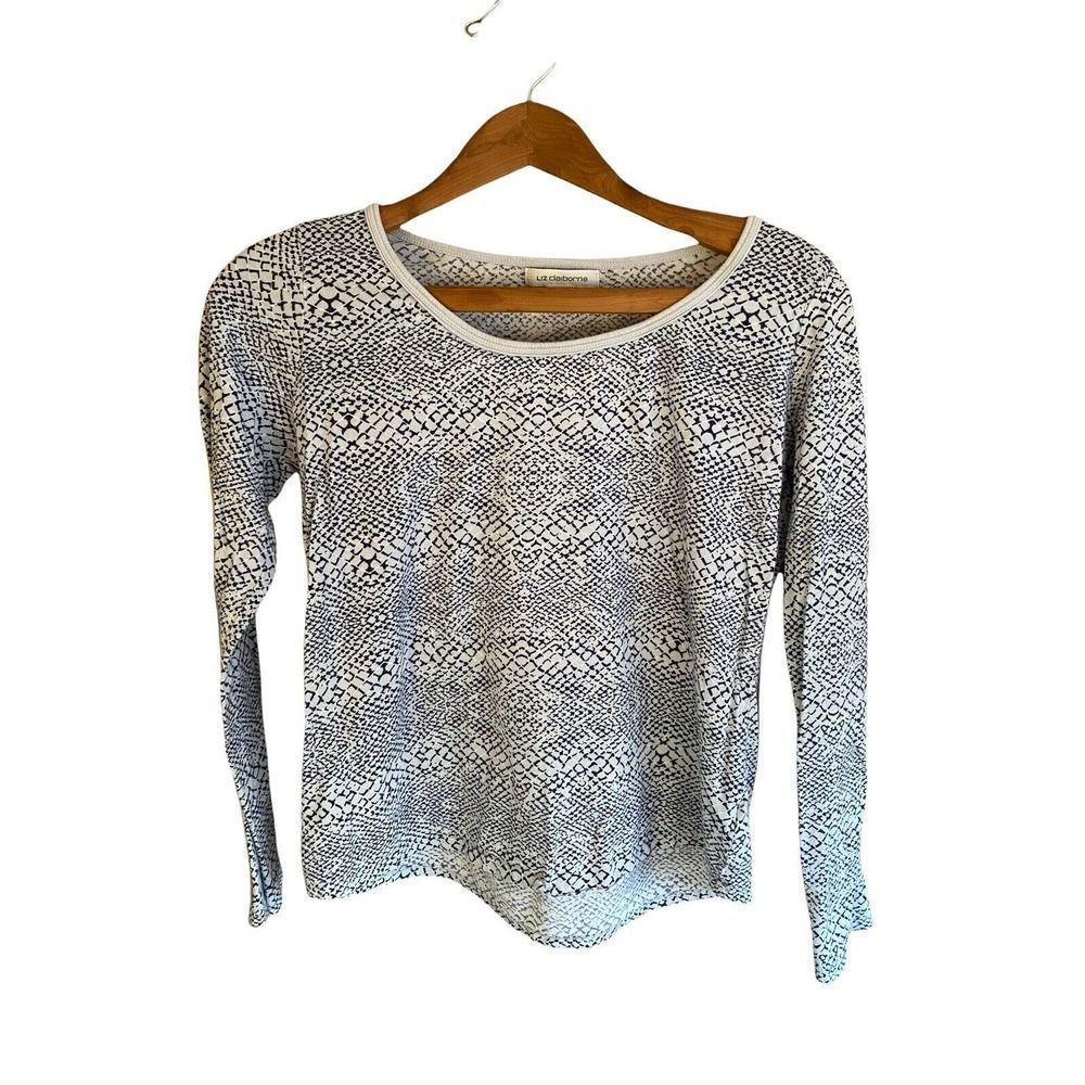 LIZ CLAIBORNE Long Sleeve Top Snake Print Women’s Size Medium